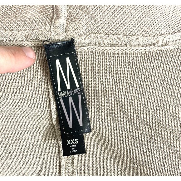 MarlaWynne Oversized Cardigan Sweater Womens XXS Tan Poncho Lagenlook Pockets - Picture 5 of 16